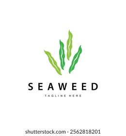 seaweed logo illustration beautiful underwater plants where fish live and the natural beauty of the ocean floor