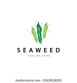 seaweed logo illustration beautiful underwater plants where fish live and the natural beauty of the ocean floor