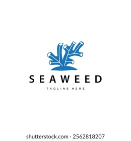 seaweed logo illustration beautiful underwater plants where fish live and the natural beauty of the ocean floor