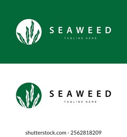 seaweed logo illustration beautiful underwater plants where fish live and the natural beauty of the ocean floor