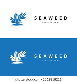 seaweed logo illustration beautiful underwater plants where fish live and the natural beauty of the ocean floor