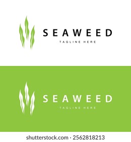 seaweed logo illustration beautiful underwater plants where fish live and the natural beauty of the ocean floor