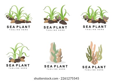 Logotipo De Algas Marinas, Diseño De Vectores De Plantas Marinas, Abastecimiento Y Protección De La Naturaleza