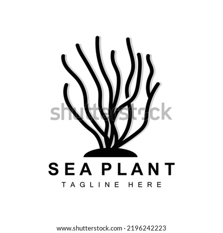 Seaweed Logo, Sea Plants Vector Design, Grocery And Nature Protection