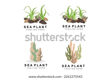 Seaweed Logo, Sea Plants Vector Design, Grocery And Nature Protection