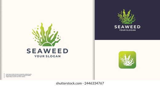 Seaweed logo template illustration vector design.