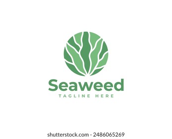 seaweed logo vector illustration. Underwater Plant logo template