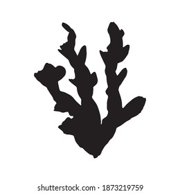 seaweed marine silhouette icon. vector sign