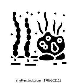 seaweed ocean glyph icon vector. seaweed ocean sign. isolated contour symbol black illustration