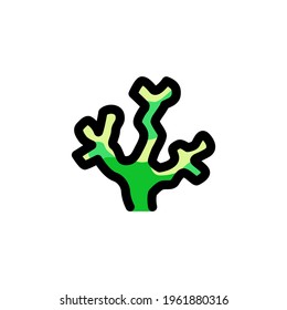 Seaweed Ocean Outline Icon Logo Vector Illustration
