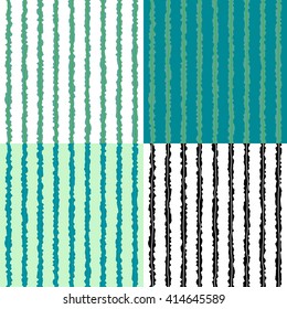 Seaweed plant lines sea nature seamless pattern backgrounds set