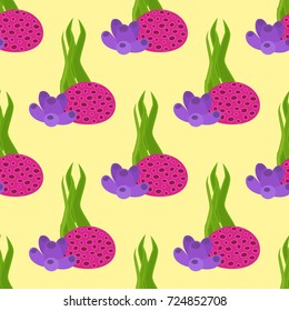 Seaweed plants seamless pattern background vector illustration