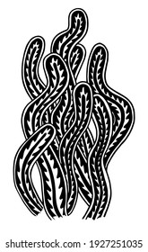 Seaweed seamless abstract vector figure silhouette. Ethnic style textile collection. Backgrounds and textures shop.