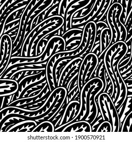 Seaweed seamless abstract vector pattern. Ethnic style textile collection. Backgrounds  textures shop.