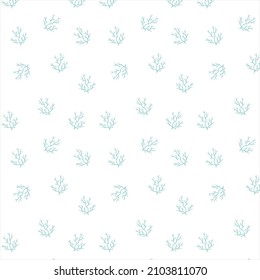 Las algas son un patrón impecable de plantas marinas de estilo minimalista. Fondo vectorial de plantas acuáticas de color azul verde.