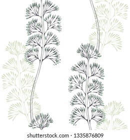 Seaweed. Seamless vector pattern with underwater plants. Abstract floral background.