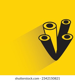 seaweed with shadow on yellow background