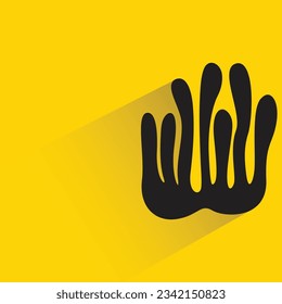 seaweed with shadow on yellow background