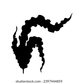 Seaweed silhouette.Sea grass doodle.Vector graphic.