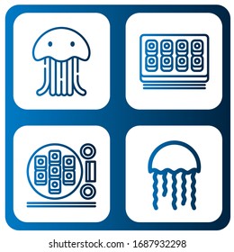 seaweed simple icons set. Contains such icons as Jellyfish, Sushi roll, can be used for web, mobile and logo