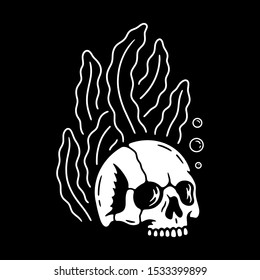 SEAWEED WITH SKULL 