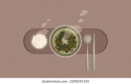 Seaweed soup, seaweed, soup, birthday, Korean food, beef seaweed soup