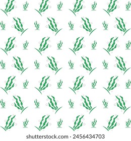 Seaweed striking trendy multicolor repeating pattern vector illustration background design
