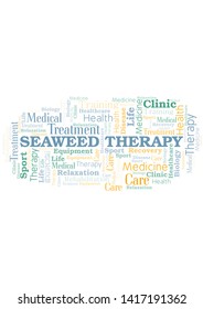 Seaweed Therapy word cloud. Wordcloud made with text only.