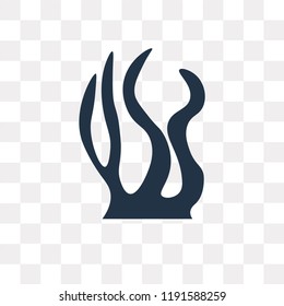 Seaweed vector icon isolated on transparent background, Seaweed transparency concept can be used web and mobile