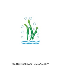 Diseño de Plantilla de Ilustración vectorial de algas