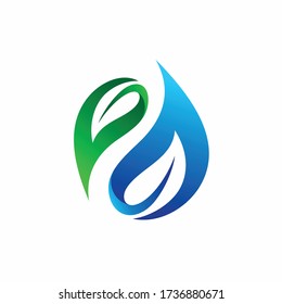seaweed vector logo, droplets logo design