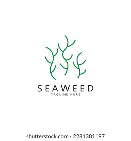 Seaweed vector logo icon illustration design.includes seafood,natural products,florist,ecology,wellness,spa.