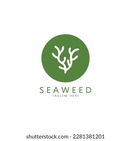 Seaweed vector logo icon illustration design.includes seafood,natural products,florist,ecology,wellness,spa.