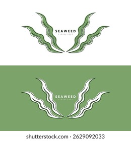Seaweed vector logo icon illustration design.