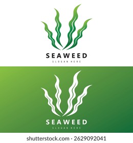 Seaweed vector logo icon illustration design.