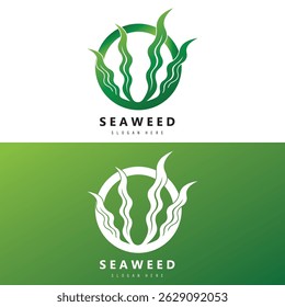 Seaweed vector logo icon illustration design.