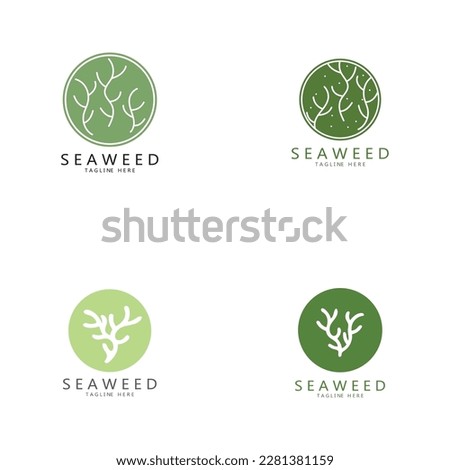 Seaweed vector logo icon illustration design.includes seafood,natural products,florist,ecology,wellness,spa.