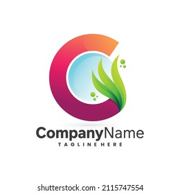 seaweed vector logo, letter g seaweed logo design