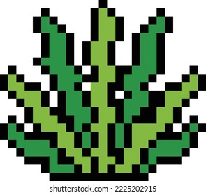 Seaweed Wakame Pixel Icon - 8Bit Illustration