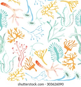 Seaweeds seamless pattern