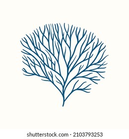 Seaweeds silhouettes. Underwater coral reef, hand drawn sea kelp plant, isolated marine weeds outdoor ocean.