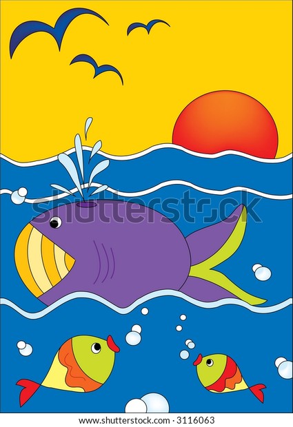 Seaworld Vector Drawing Stock Vector (Royalty Free) 3116063 | Shutterstock