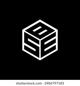 SEB letter logo design with black background in illustrator, cube logo, vector logo, modern alphabet font overlap style. calligraphy designs for logo, Poster, Invitation, etc.