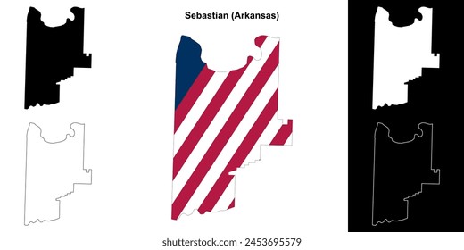 Sebastian County (Arkansas) outline map set