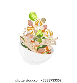 Seblak Jeletot Illustration Logo With Complete Filling