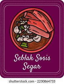 Seblak spicy sausage tastes good, typical Sundanese food, West Java