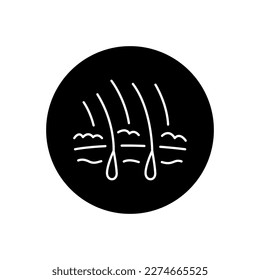 Icono de la línea negra de la dermatitis seboeica. Enfermedad dermatológica. Problema cutáneo