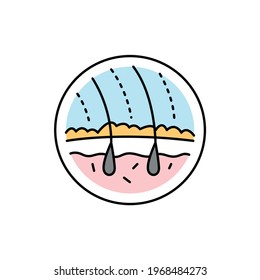 Seborhoeic dermatitis color line icon. Dermatology disease. Isolated vector element. Outline pictogram for web page, mobile app, promo