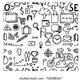 Sec Doodle Sketch Background Seamless Vector Ink