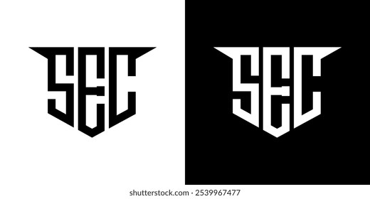 SEC letter logo design with white background in illustrator, vector logo modern alphabet font overlap style, calligraphy designs for logo, Poster, Invitation, etc.